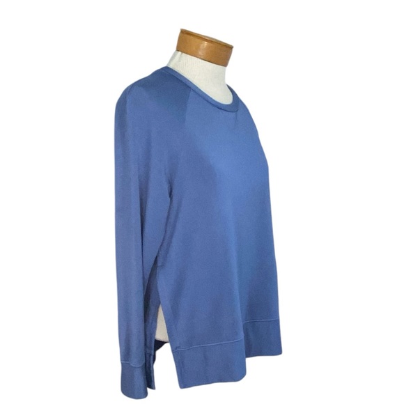 Stateside Softest Fleece Raglan Side Slit Sweatshirt in Club Blue Size XS - Picture 6 of 11